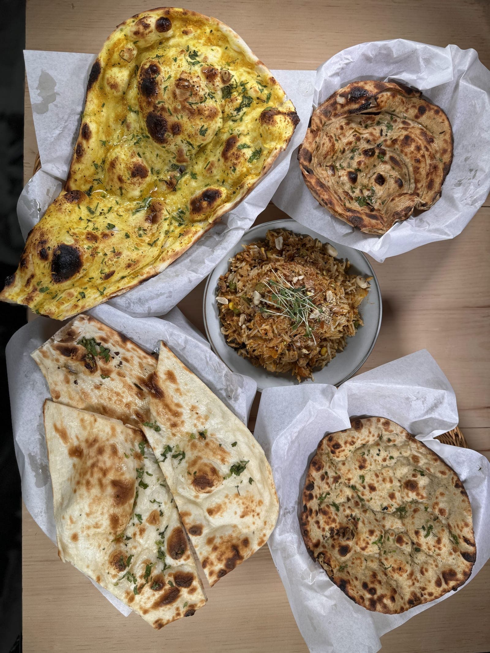 Tandoor breads at DesINorth Milton — Indian restaurant in Milton, Ontario